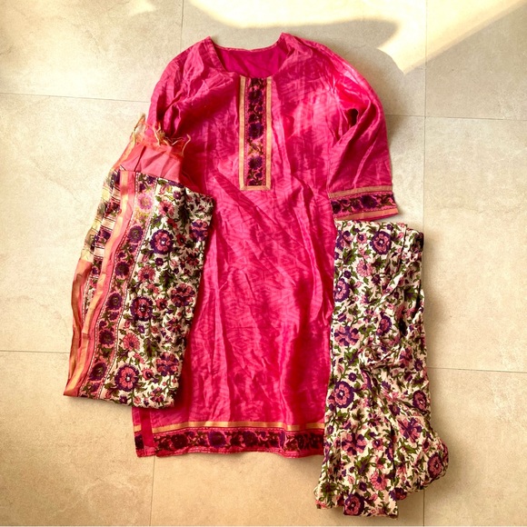 Other - Silk Set - Kurta, Churidar, Dupatta
